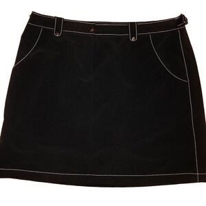 Annika Cutter Buck Black Tenniscore Skort Rear Snap Pockets Women's 12 Golfcore